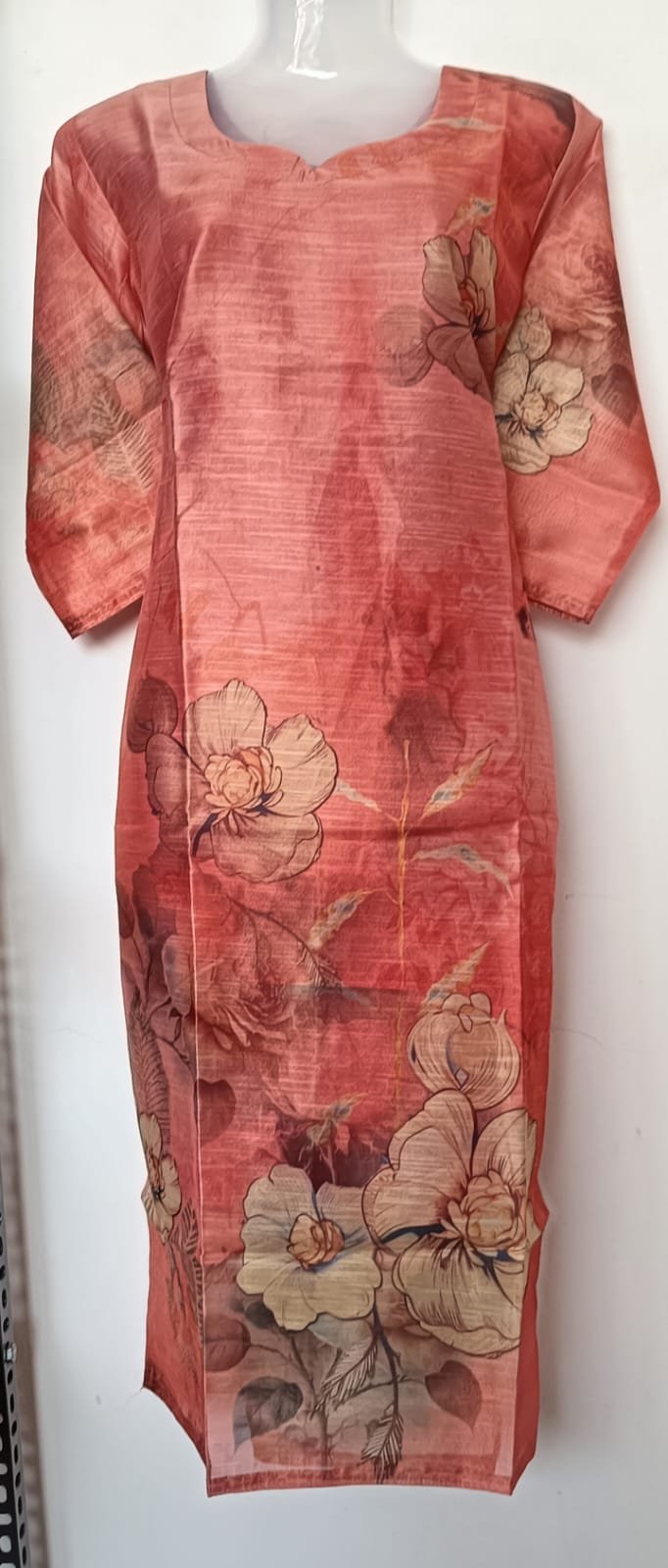 Peach Bloom Elegance Kurti