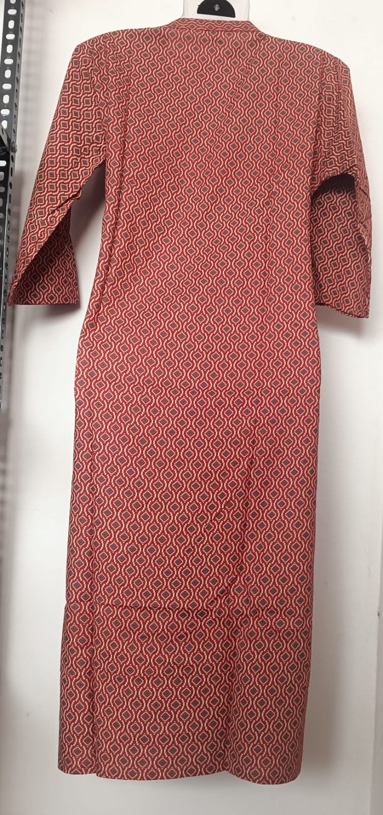 Rust Diamond Weave Straight Kurta