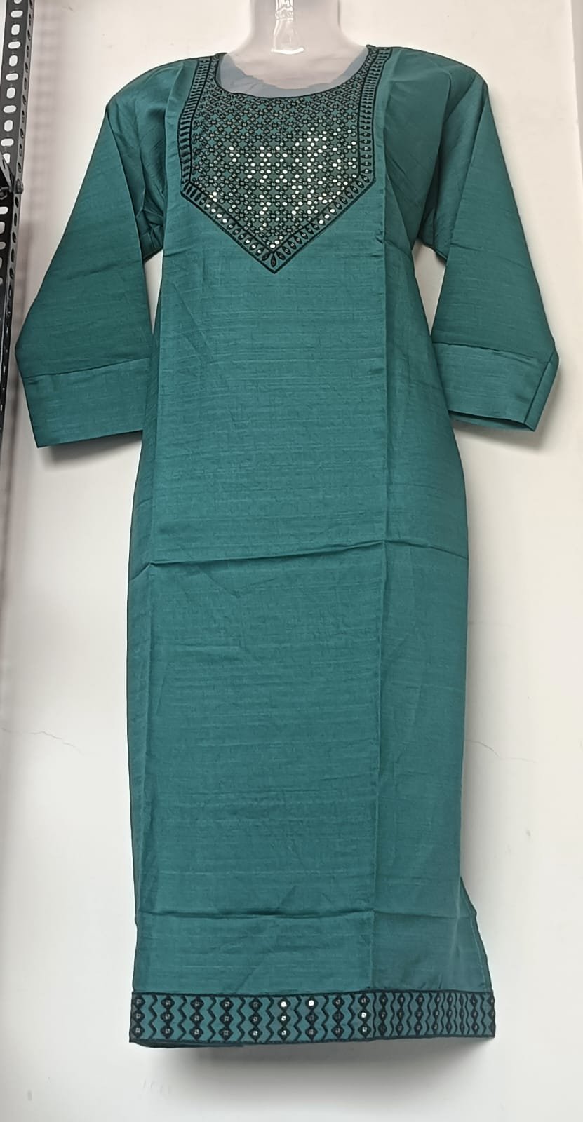 Sea Green Minimalist Long Kurta