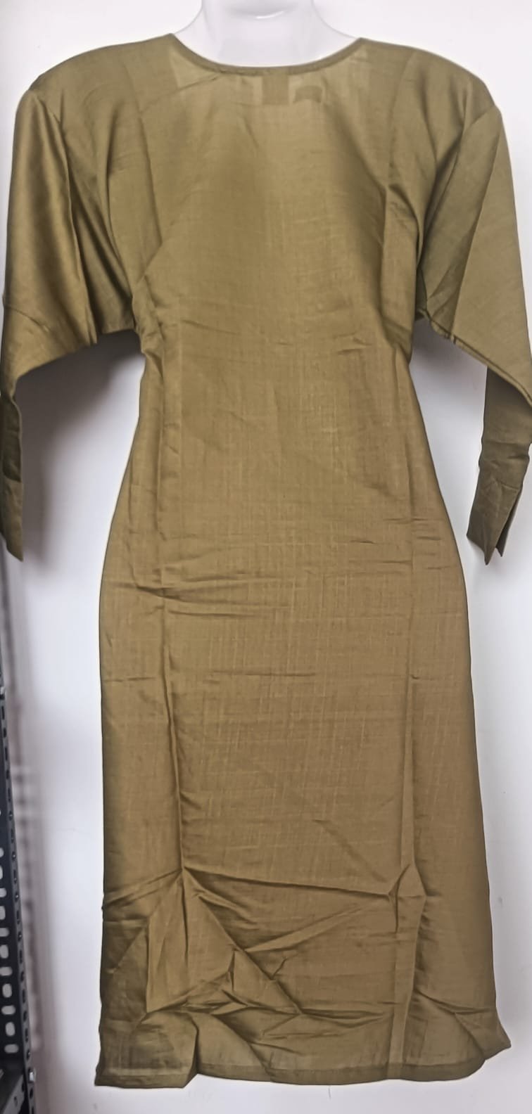 Mustard Mirror Work Straight Kurta