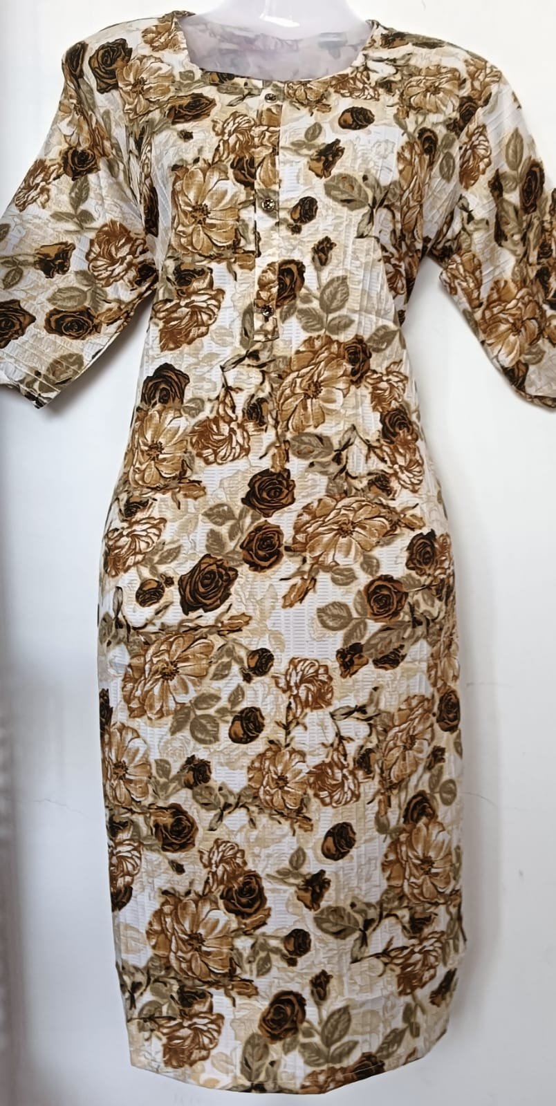 Mocha Bloom Floral Kurti