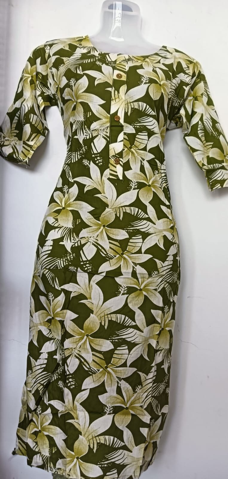 Olive Bloom Elegance Kurti