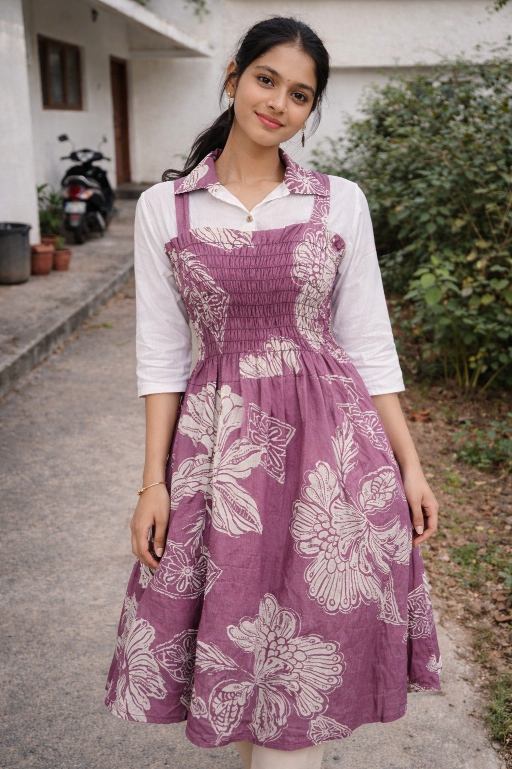 Rustic Floral Overlay Dress