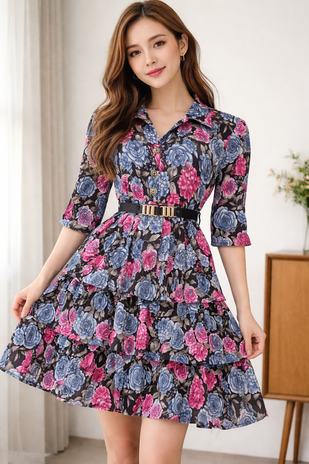 Elegant Rose Garden Dress