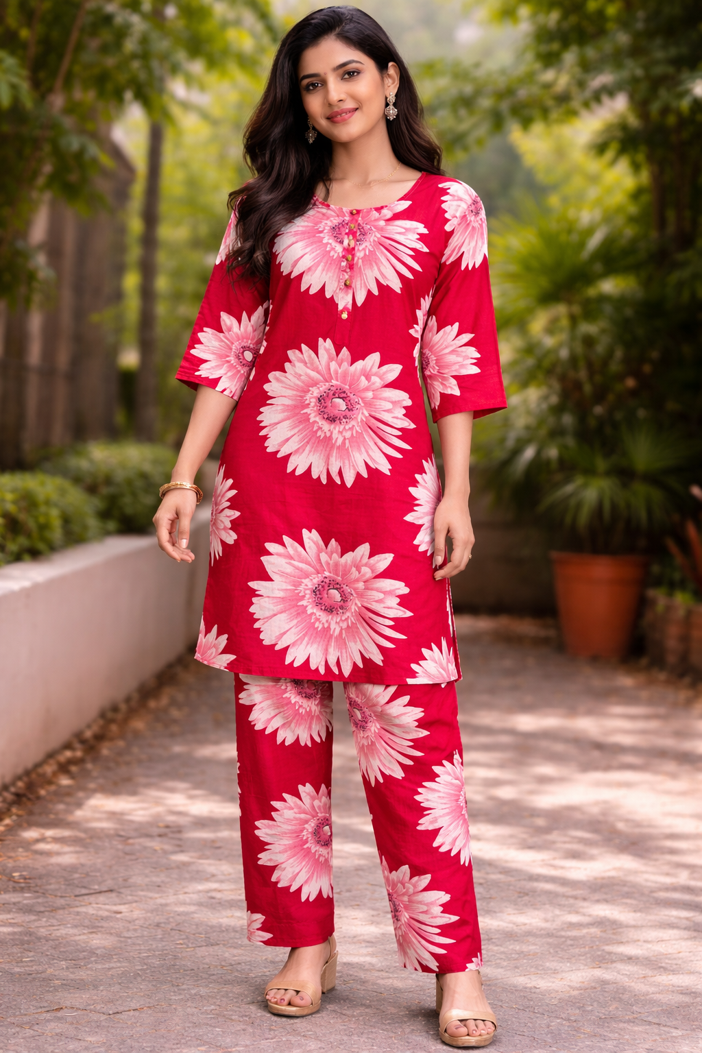 Ruby Daisy Printed Kurta Set