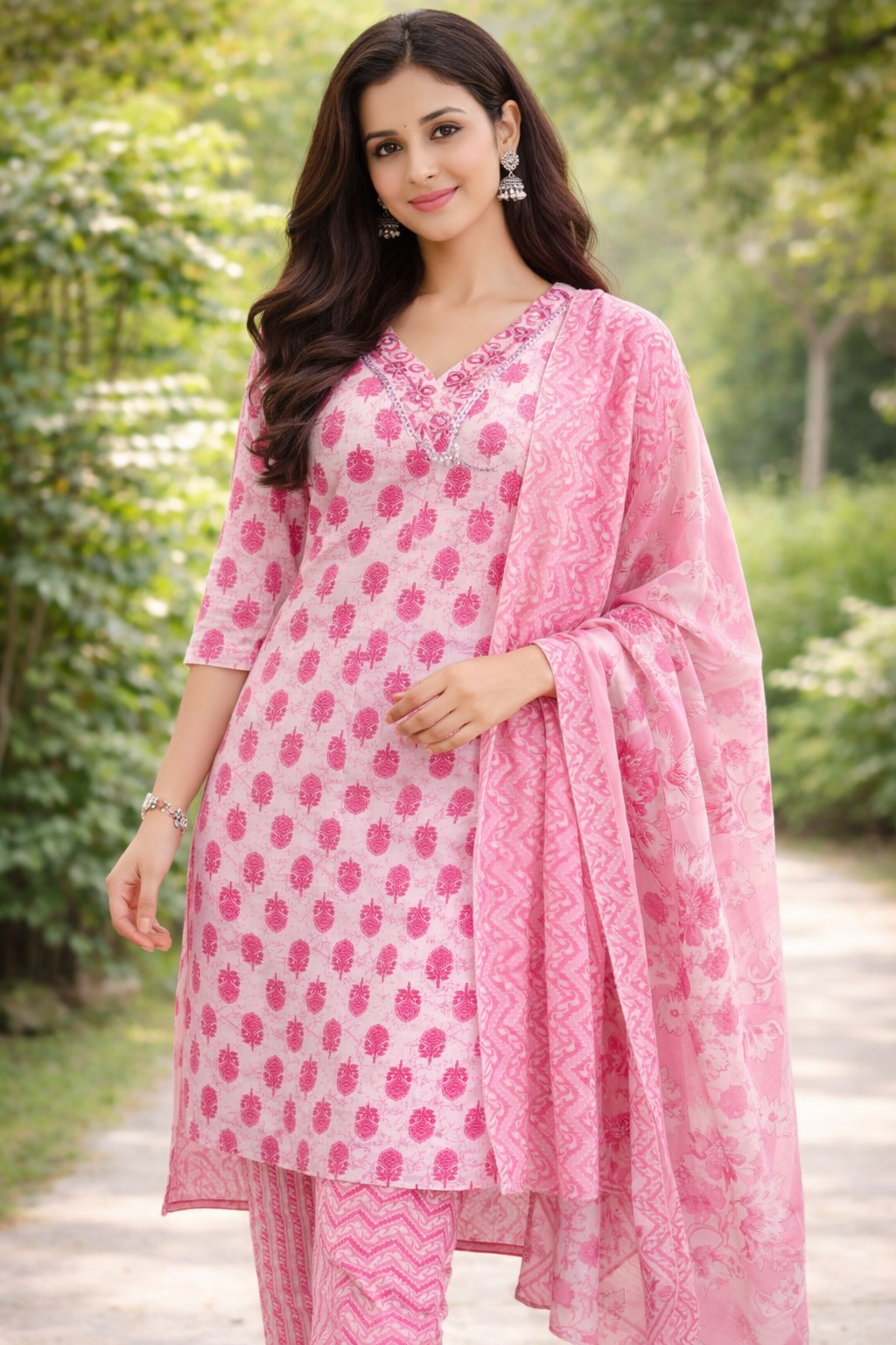 Blush Bloom Printed Suit Set