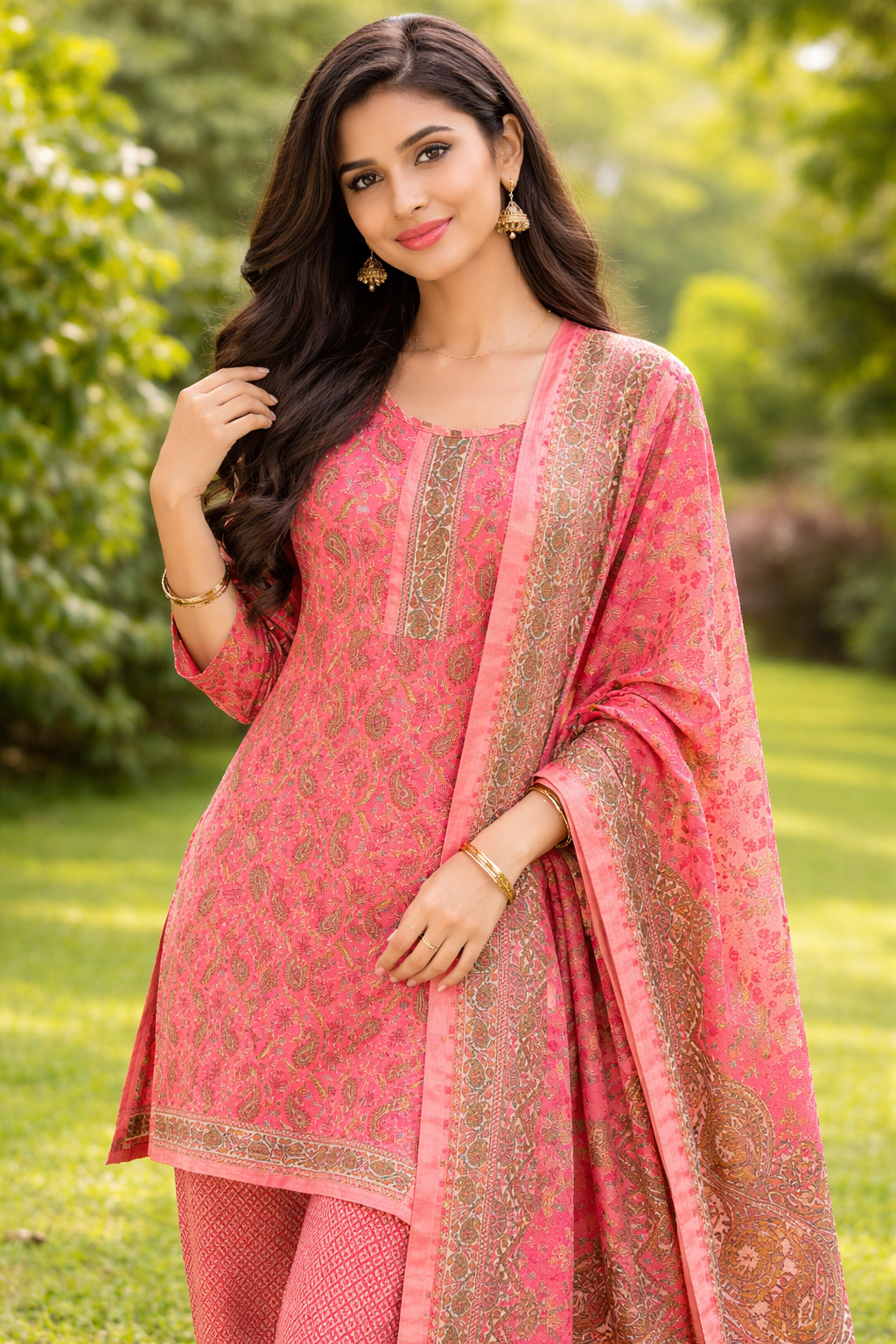 Rosy Paisley Charm Salwar Suit