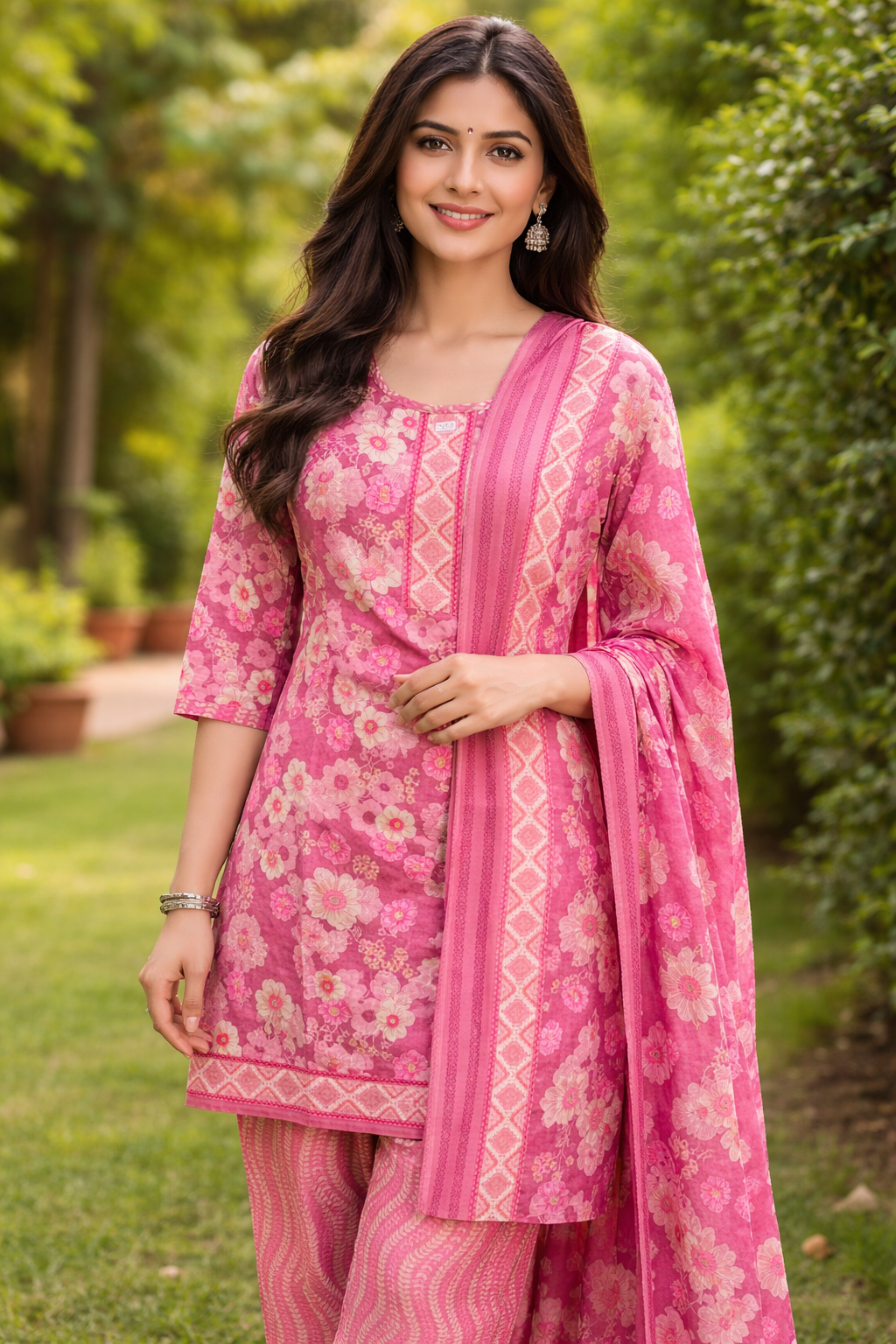 Blossom Pink Floral Salwar Suit Set