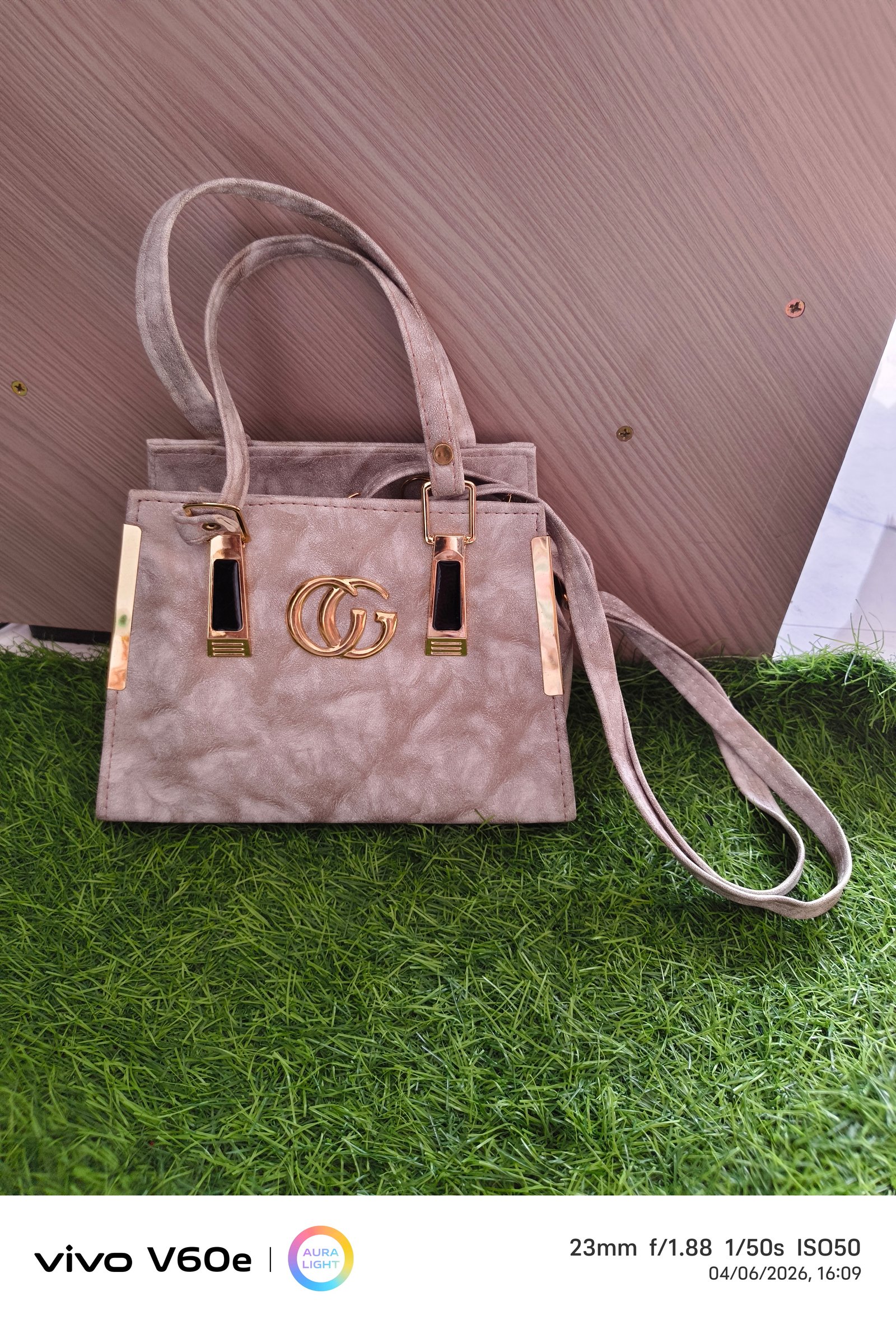  Taupe Elegance Mini Handbag