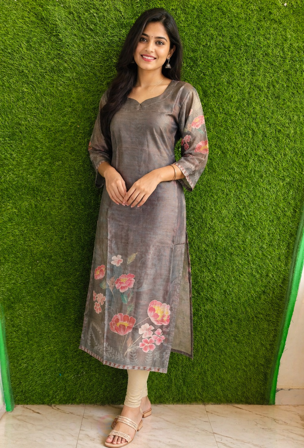 Floral Grace Straight Kurti