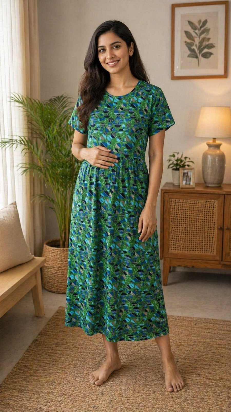 : Leafy Comfort Feeding Dress