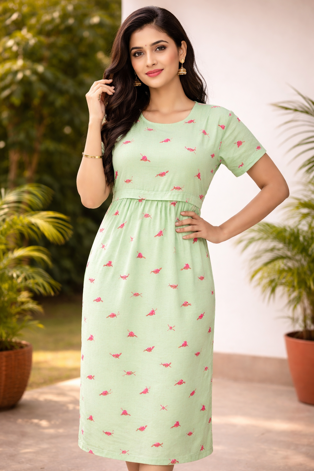 Mint Rose Breeze Midi Dress