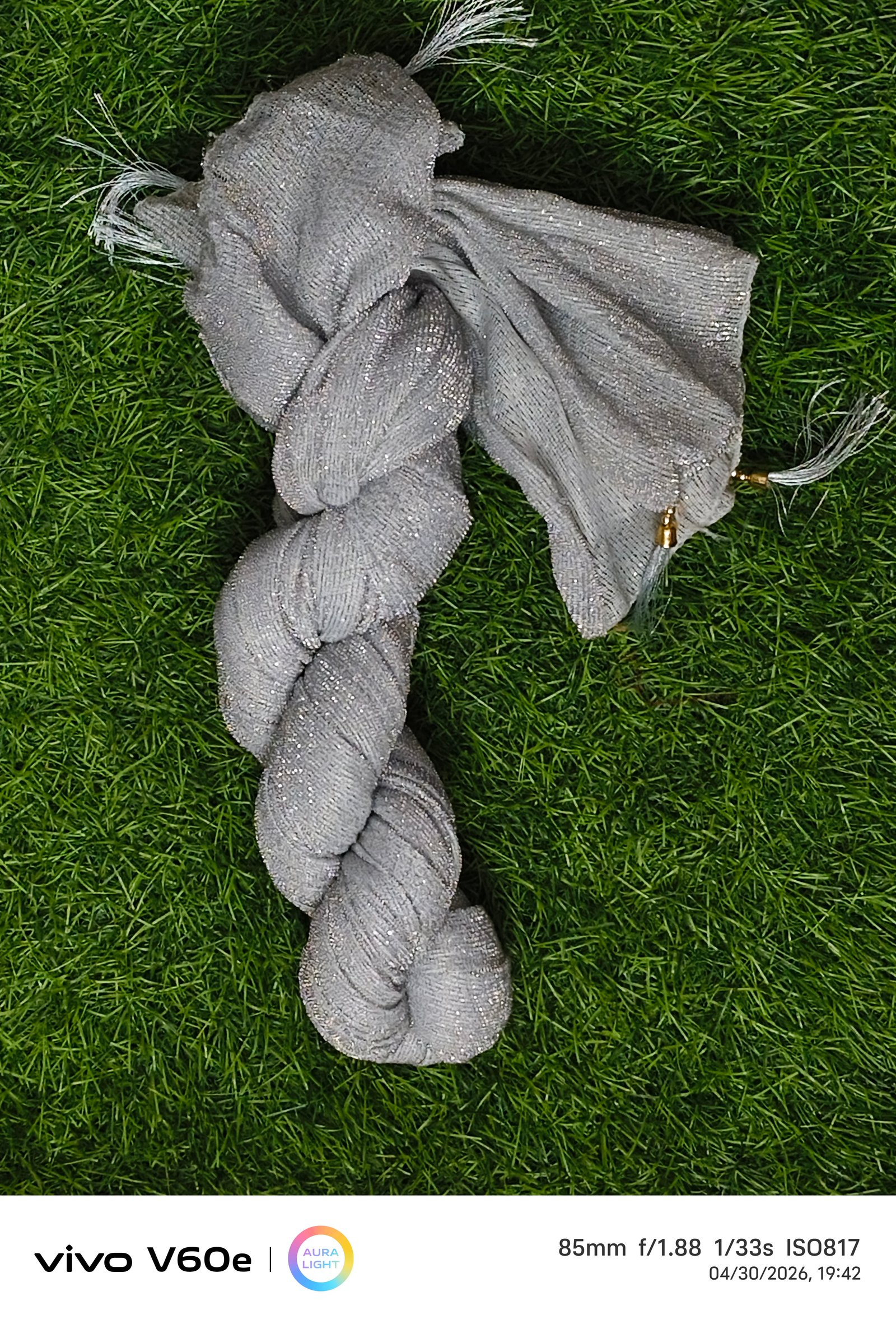 Women’s Silver Shimmer Stretch Hosiery Leggings Fabric Bundle