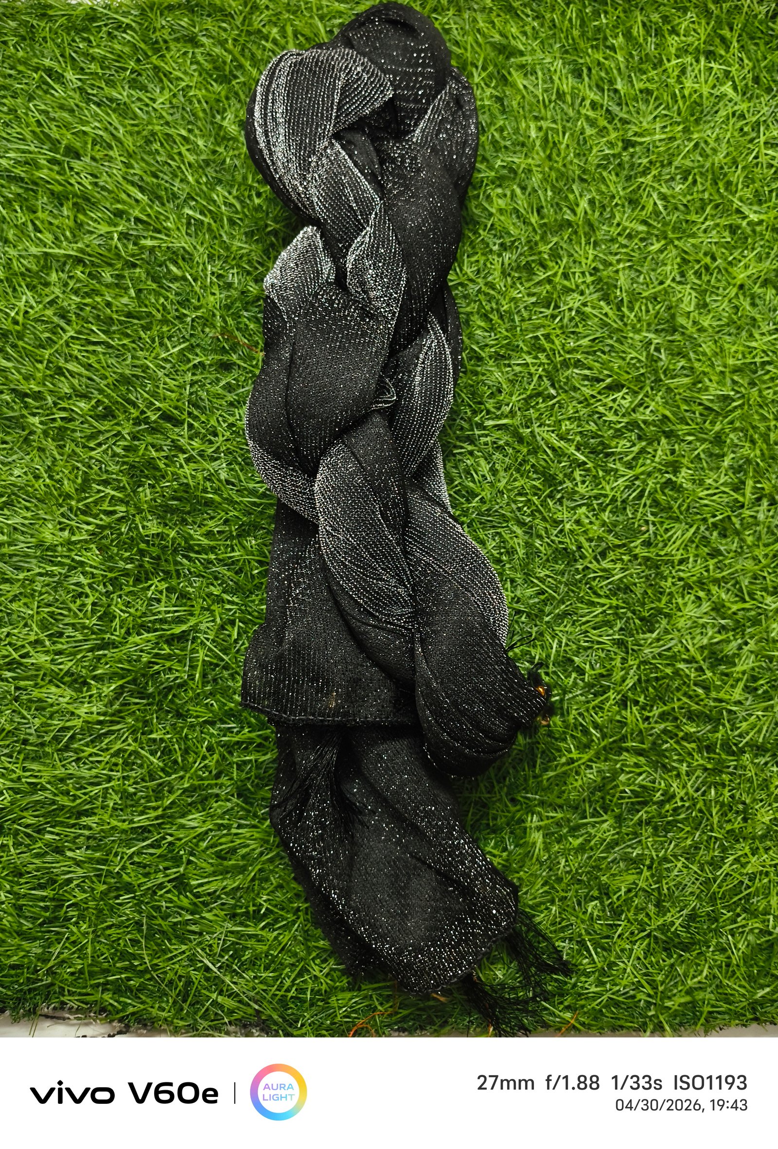 Women’s Black Silver Shimmer Hosiery Fabric Bundle