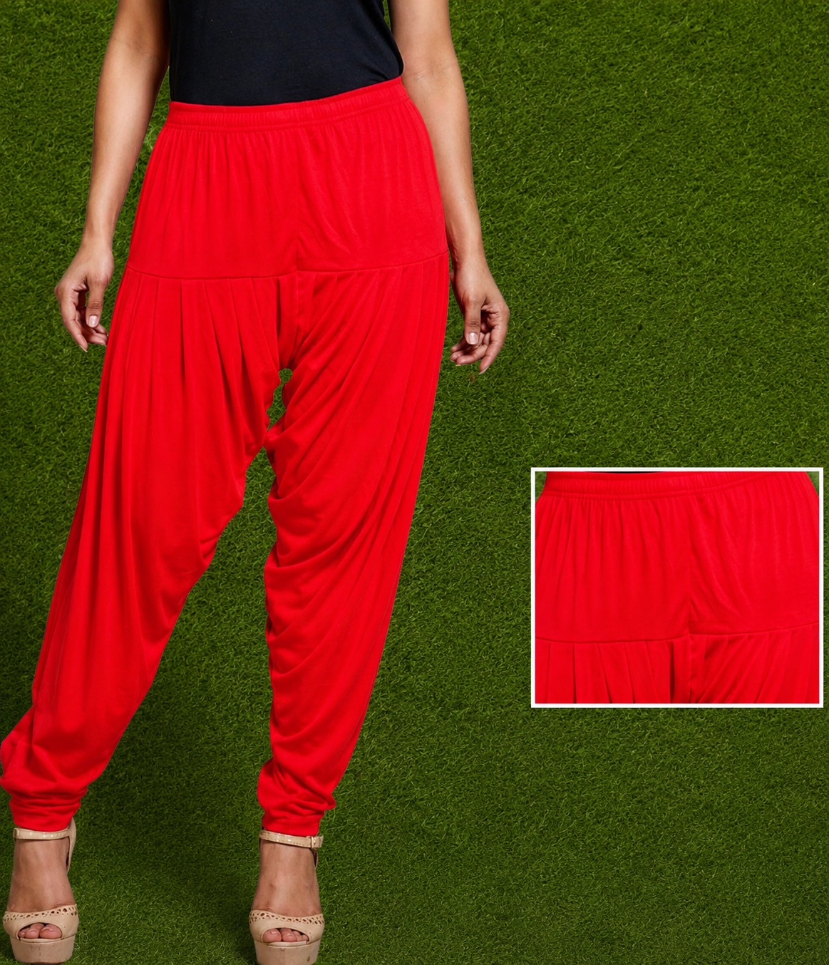 Scarlet Red Soft Stretch Patiala Pants