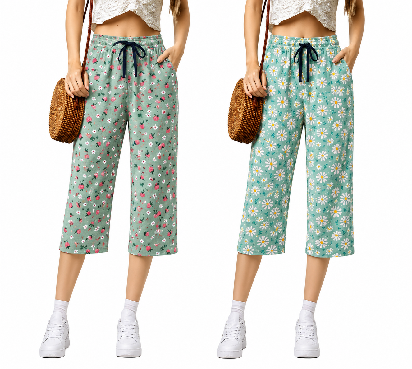 Women’s Floral Printed Capri Pants Combo