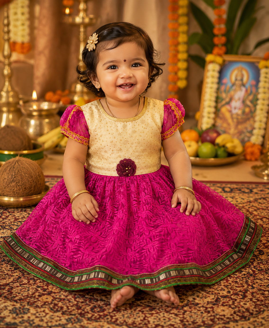 Royal Pink Baby Girl Festive Gown