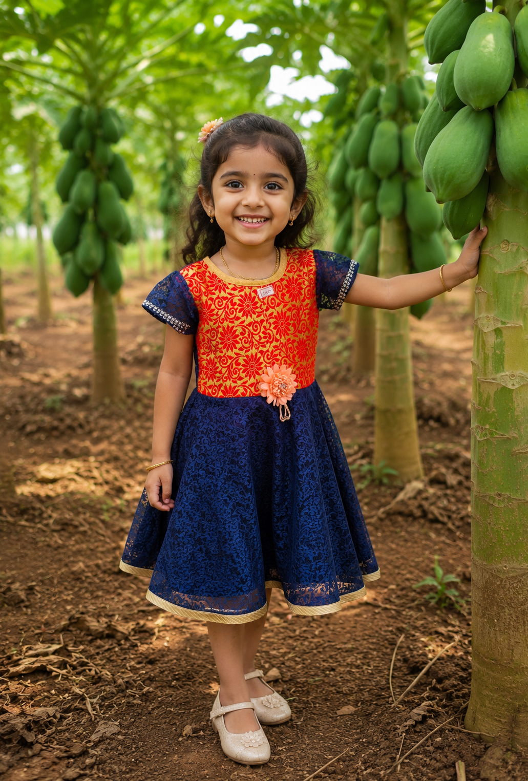 Rosy Glow Festive Party Frock