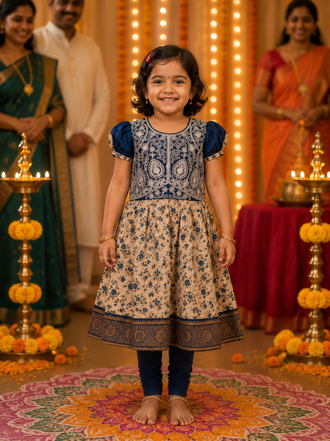 Royal Bloom Ethnic Girls Dress