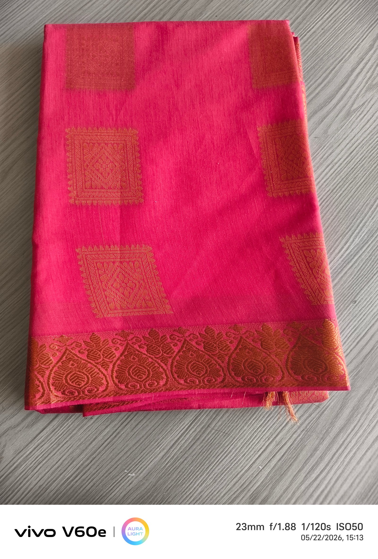 Rose Pink Jacquard Silk Saree