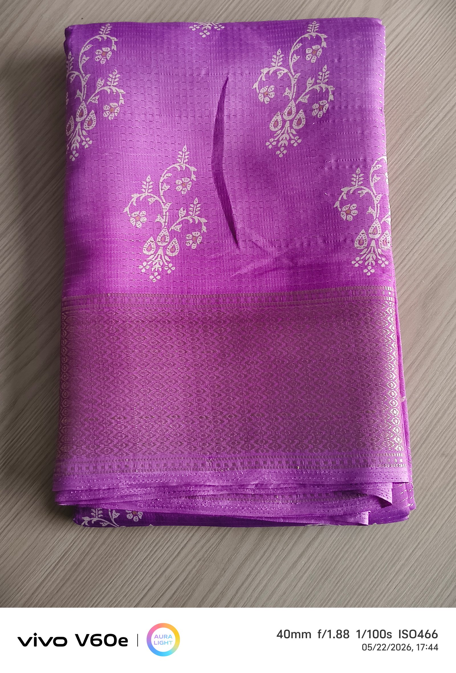 Royal Orchid Purple Soft Silk Saree