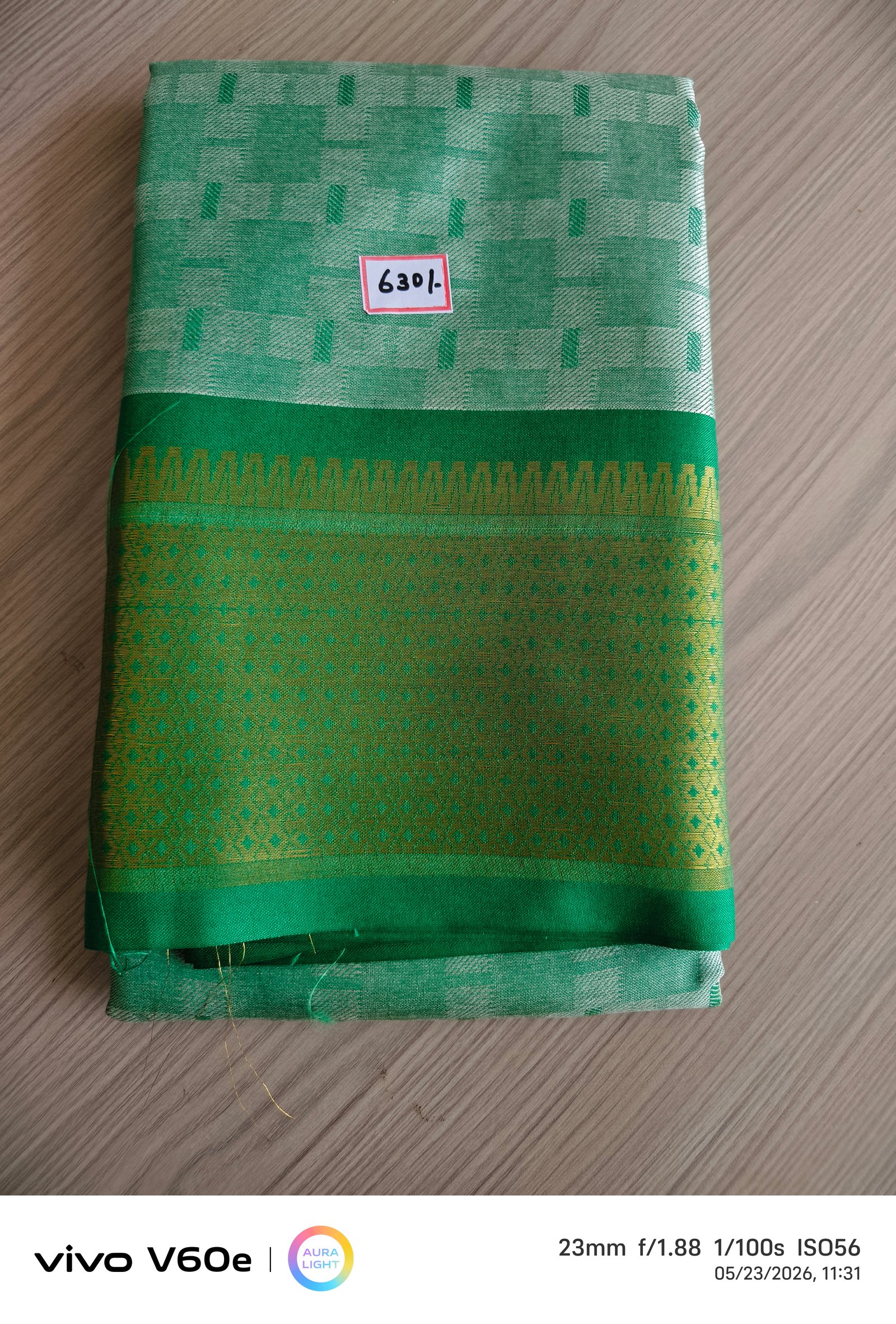 Emerald Grace Jacquard Silk Saree
