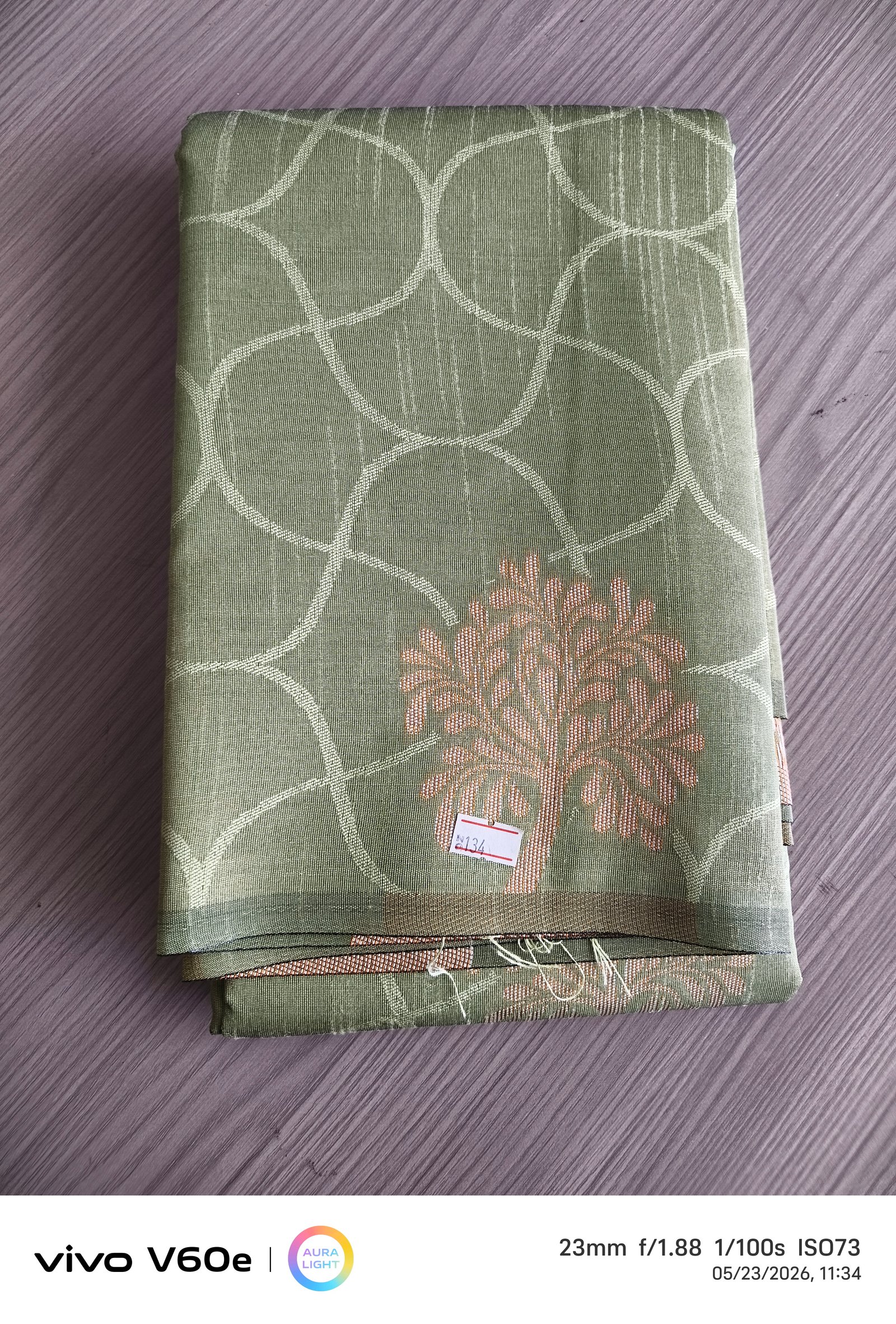 Olive Green Jacquard Art Silk Saree