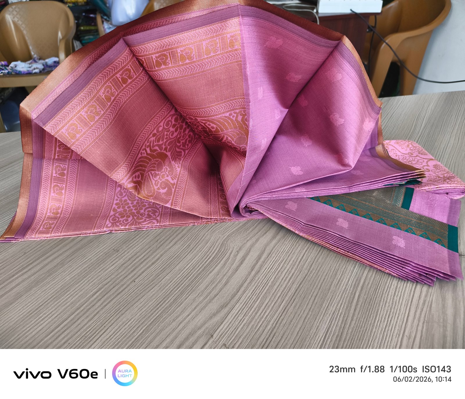 Blush Pink Jacquard Traditional Saree