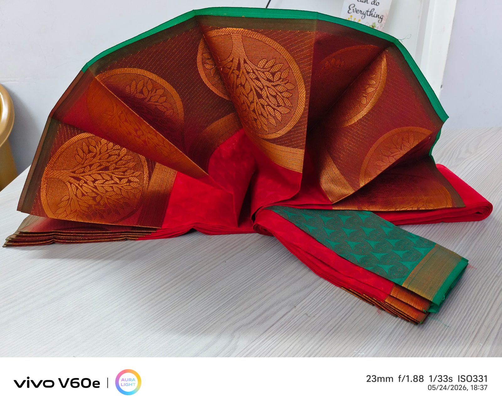Royal Crimson Jacquard Silk Saree