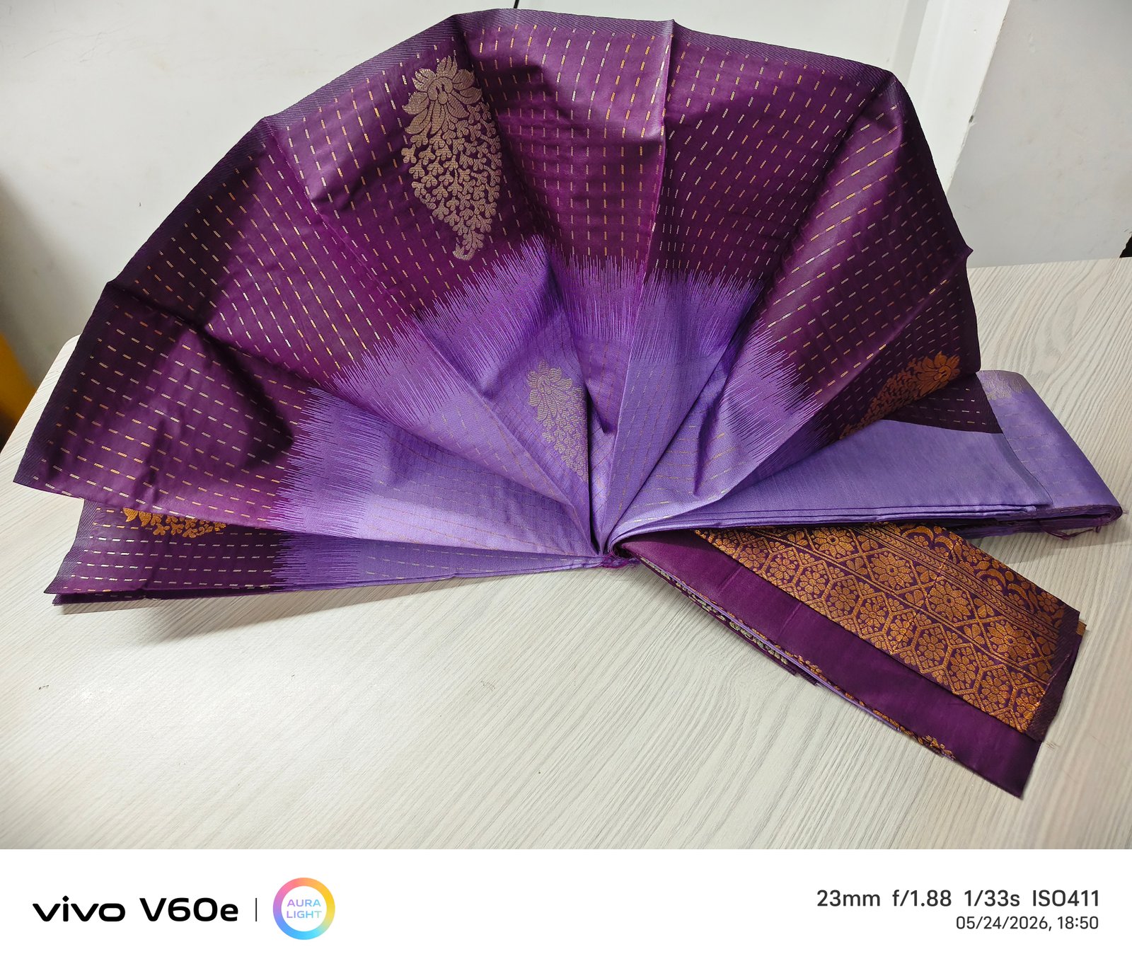 Royal Lavender Dual Tone Silk Saree