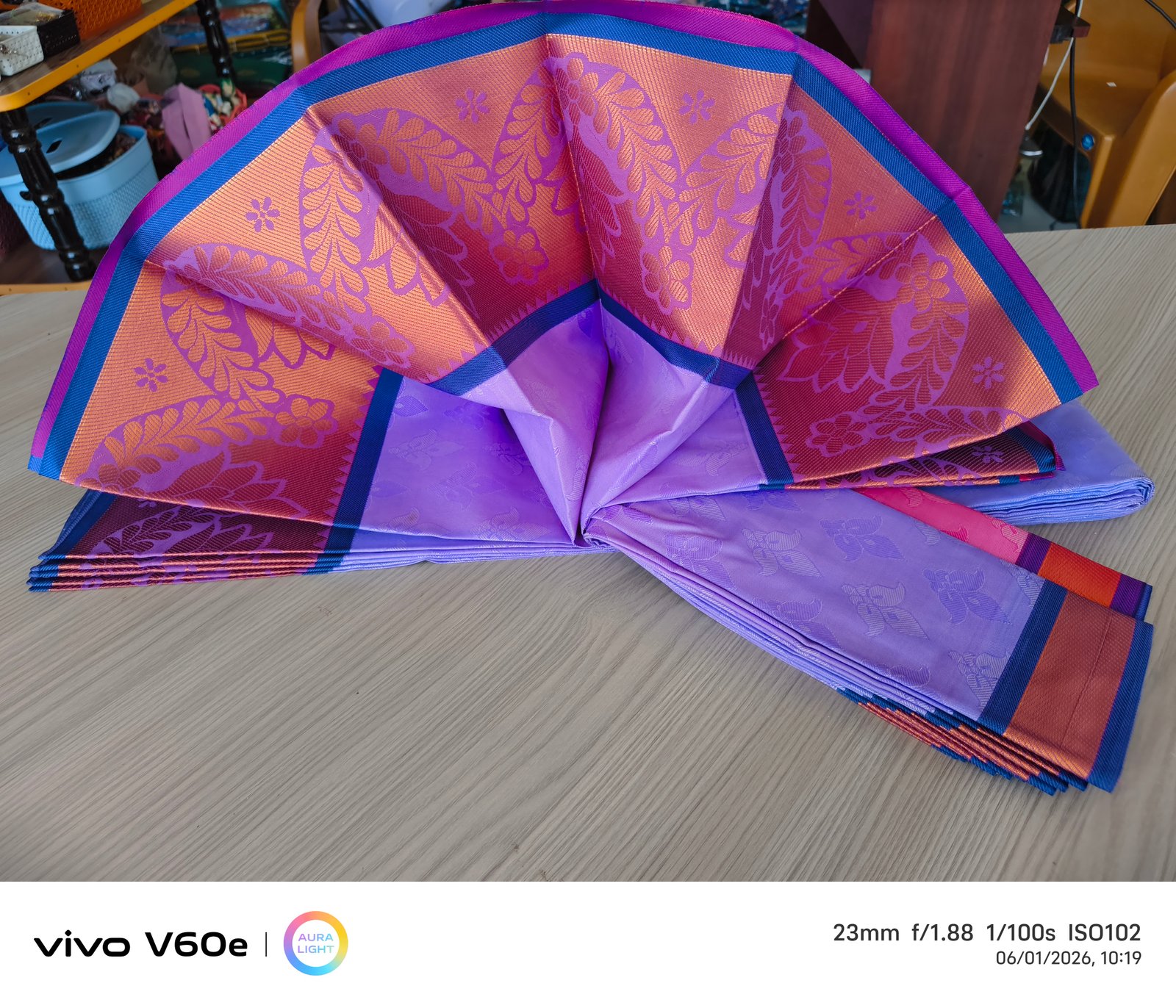Lavender Bloom Designer Silk Saree