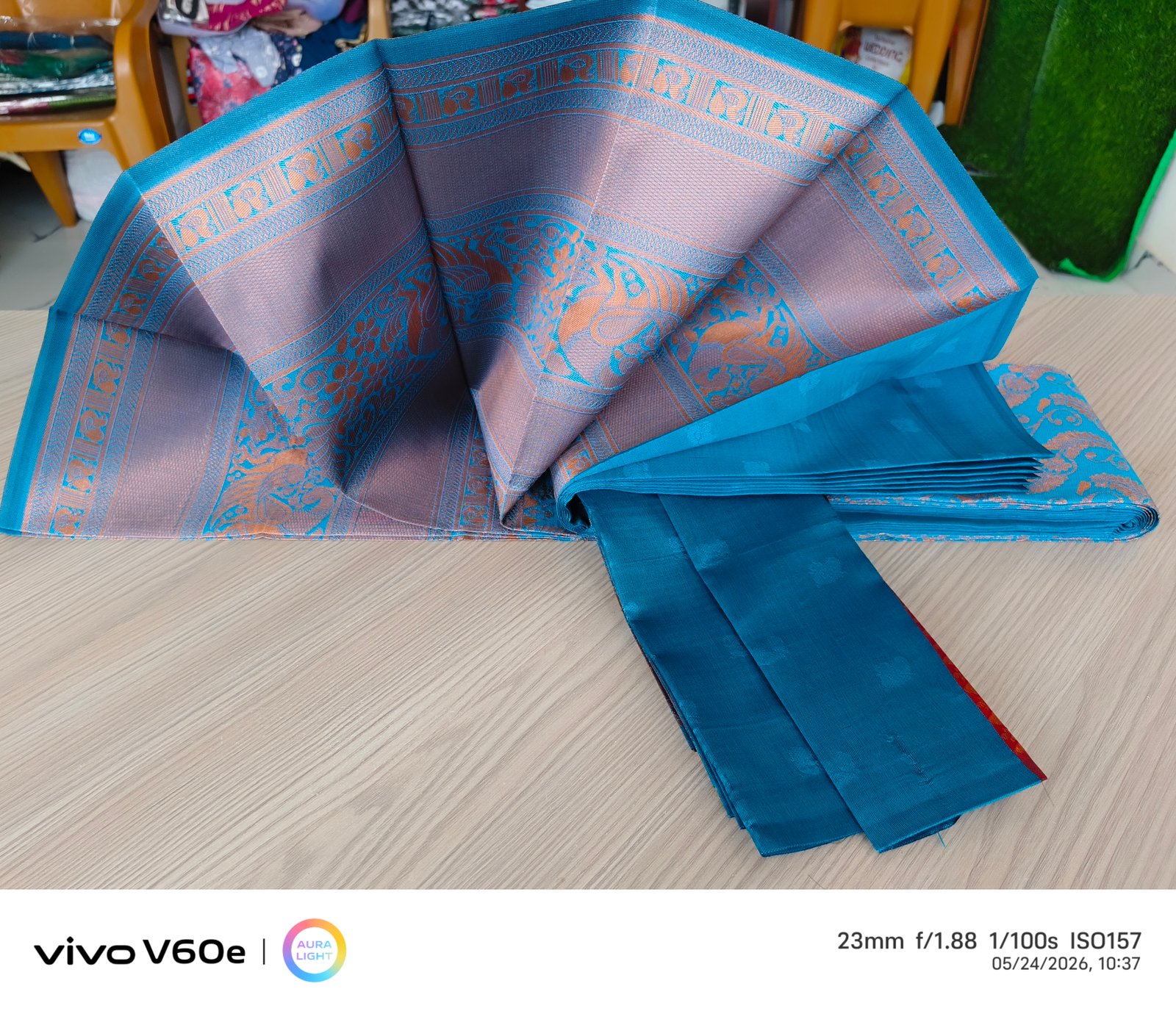 Royal Peacock Zari Border Saree